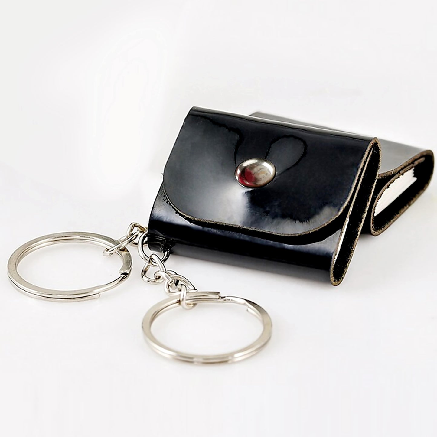 Flashing Click Black Genuine Leather Photo Book Keychain | Customized Full Cut Design with 11 to 23 photo’s with custom text | Unique Gift for Birthday, Anniversary & Couples Flashing Click