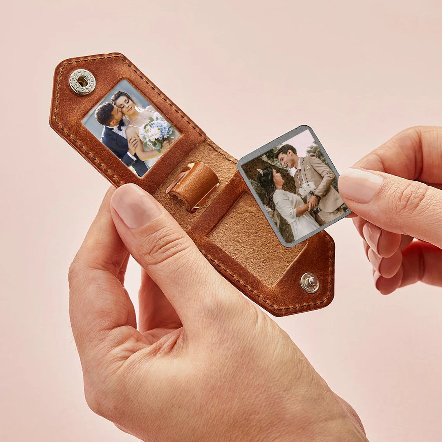 Luxury Personalised Photo Keyring with Steel Inserts
