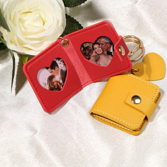 Flashing click Personalized keychain vegan leather 2 fold Flashing Click