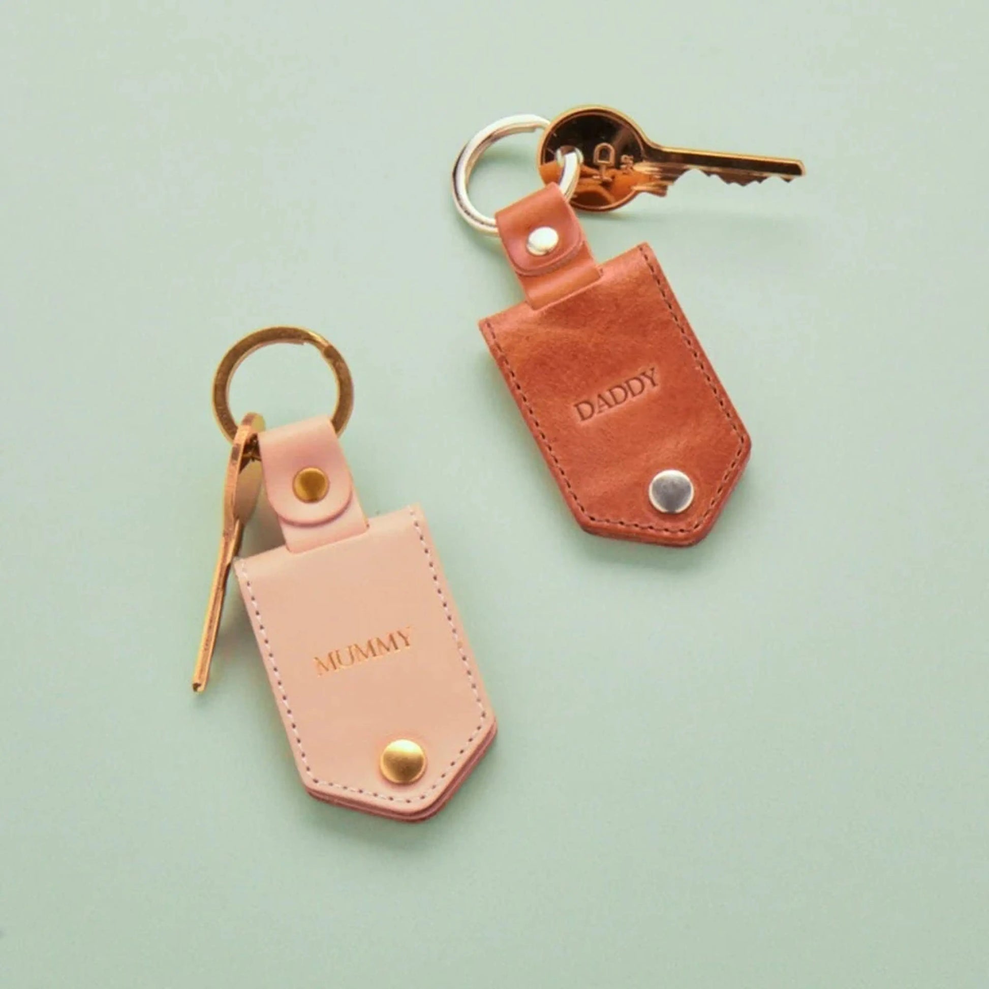 Flashing Click Luxury Personalized Leather Photo Keyring with Steel Inserts – Includes 2 Custom Photos Flashing Click