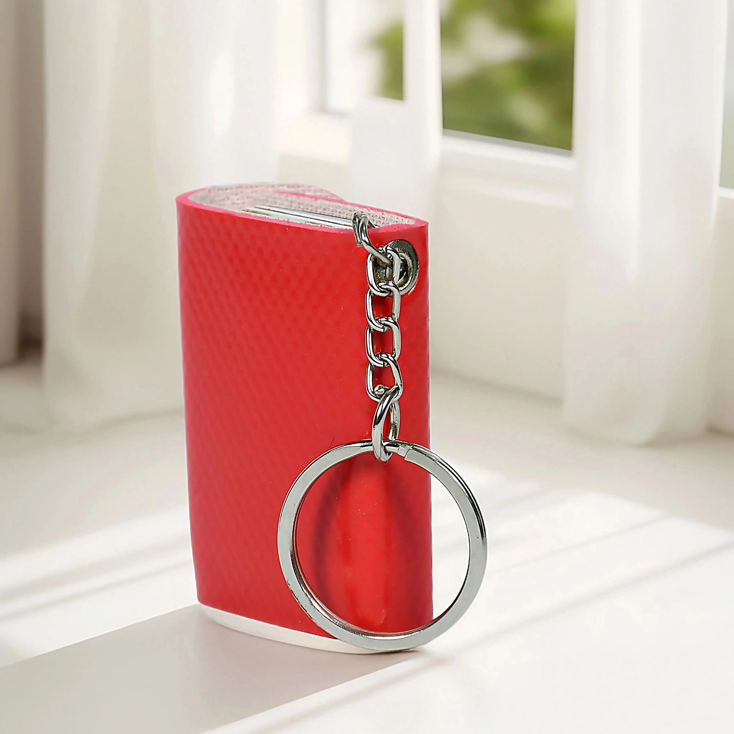Flashing Click Custom Vegan Leather Photo Keychain with 12 Pictures and Text – Perfect Gift for All Occasions Flashing Click