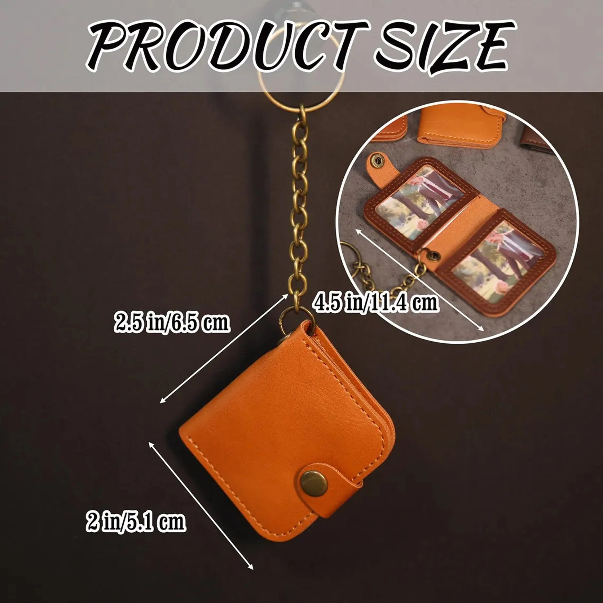 Flashing Click Personalized Photo Album Keychain – Custom Mini Photo Book Leather Gift for Couples, Him, Valentine’s Day Flashing Click