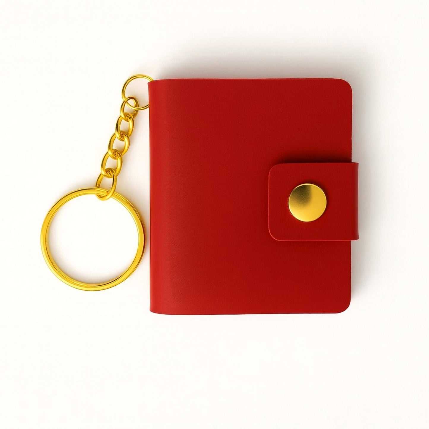 Personalized Red Faux Leather Photo Book Keychain | XL 12–23 Laminated Photos | Name or Message on front page | Gift for Couples, Birthday & Anniversary, new year, valentine day