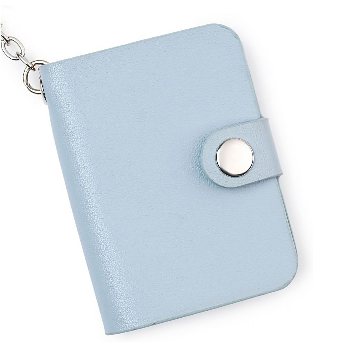 Elegant Grey Vegan Leather Mini Photo Book Keychain – Custom Keepsake (12–23 Photos, 2 Sizes, Text Option Flashing Click